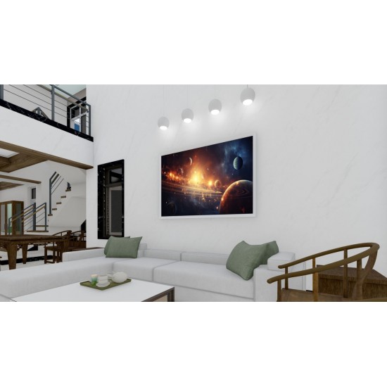 Quadro Decorativo Planetas em Adesivo com Moldura Caixa