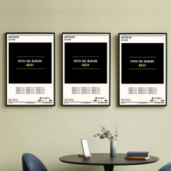 3 Quadros Decorativos Álbum Spotify Personalizado