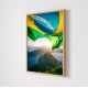 Quadro Decorativo Bandeira do Brasil em Adesivo com Moldura Caixa