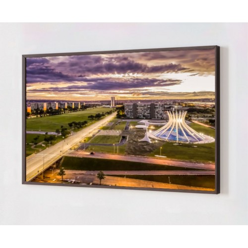 Quadro Decorativo Brasília em Adesivo com Moldura Caixa