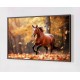 Quadro Decorativo Cavalo Correndo em Adesivo com Moldura Caixa