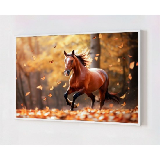 Quadro Decorativo Cavalo Correndo em Adesivo com Moldura Caixa