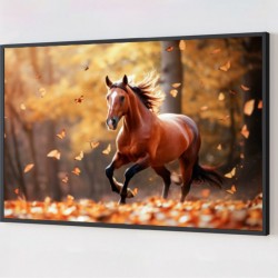 Quadro Decorativo Cavalo Correndo em Adesivo com Moldura Caixa