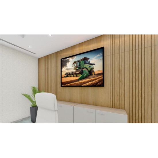 Quadro Decorativo Colheitadeira na Plantação em Adesivo com Moldura Caixa