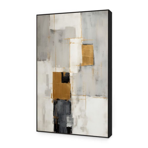 Quadro Decorativo Abstrato Duo em Canvas com Moldura Negativa