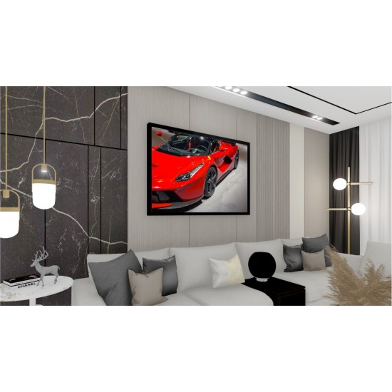 Quadro Decorativo Ferrari em Adesivo com Moldura Caixa