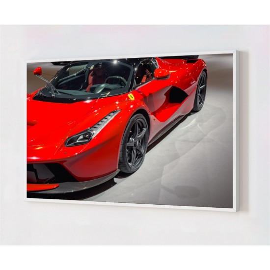 Quadro Decorativo Ferrari em Adesivo com Moldura Caixa