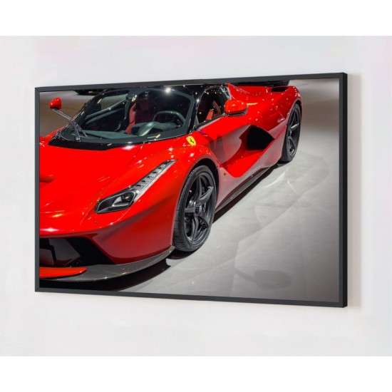 Quadro Decorativo Ferrari em Adesivo com Moldura Caixa