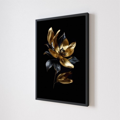 Quadro Decorativo Floral Luxo em Adesivo com Moldura Caixa