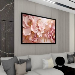 Quadro Decorativo Flores Abstrato em Adesivo com Moldura Caixa Quadro Decorativo Flores Abstrato em Adesivo com Moldura Caixa