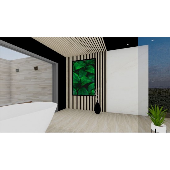 Quadro Decorativo Folhagens em Adesivo com Moldura Caixa