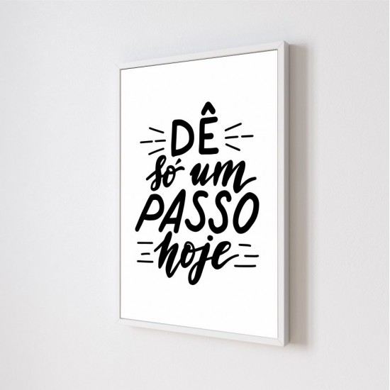 Quadro Decorativo Frase Motivacional em Adesivo com Moldura Caixa