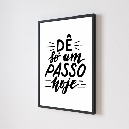 Quadro Decorativo Frase Motivacional em Adesivo com Moldura Caixa