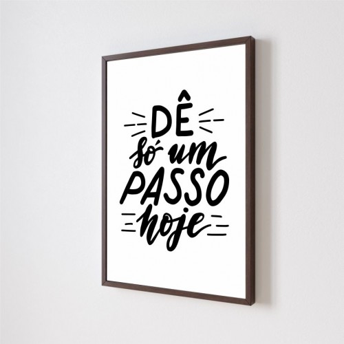 Quadro Decorativo Frase Motivacional em Adesivo com Moldura Caixa