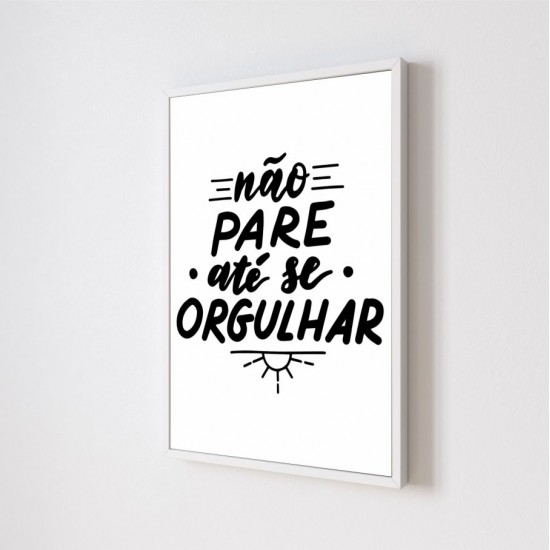 Quadro Decorativo Frase Motivacional 02 em Adesivo com Moldura Caixa