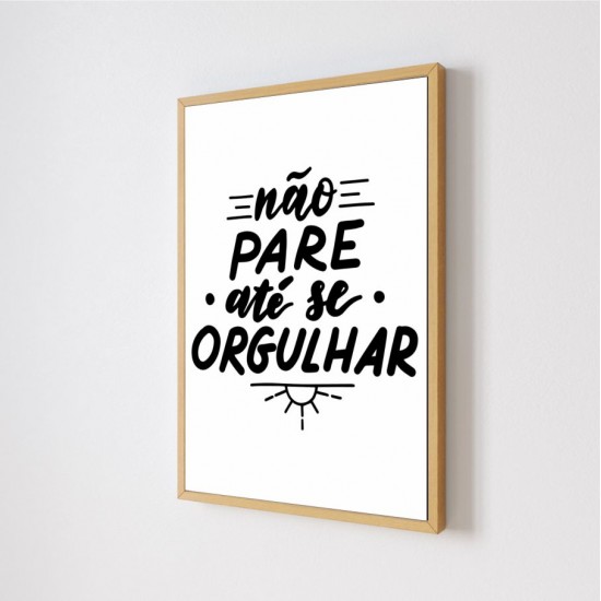 Quadro Decorativo Frase Motivacional 02 em Adesivo com Moldura Caixa