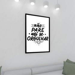 Quadro Decorativo Frase Motivacional 02 em Adesivo com Moldura Caixa