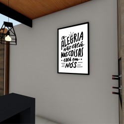 Quadro Decorativo Frase Motivacional 03 em Adesivo com Moldura Caixa