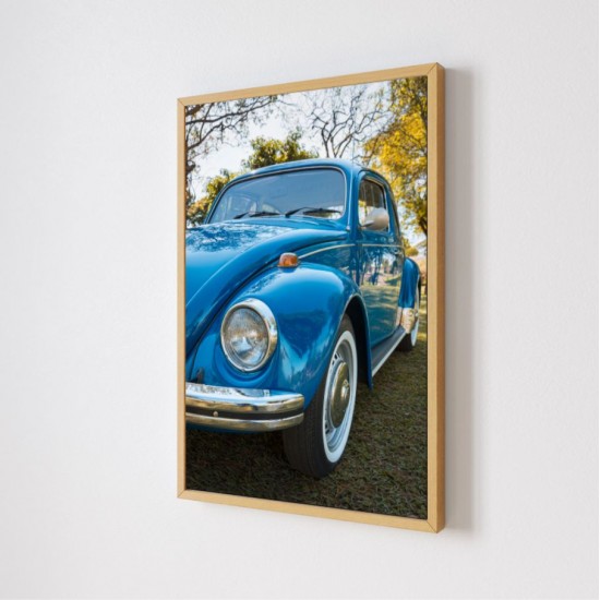 Quadro Decorativo Fusca em Adesivo com Moldura Caixa