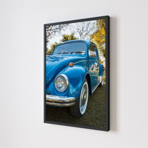 Quadro Decorativo Fusca em Adesivo com Moldura Caixa