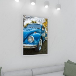 Quadro Decorativo Fusca em Adesivo com Moldura Caixa
