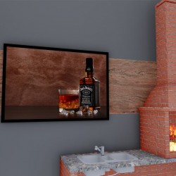 Quadro Decorativo Gourmet Whisky em Adesivo com Moldura Caixa