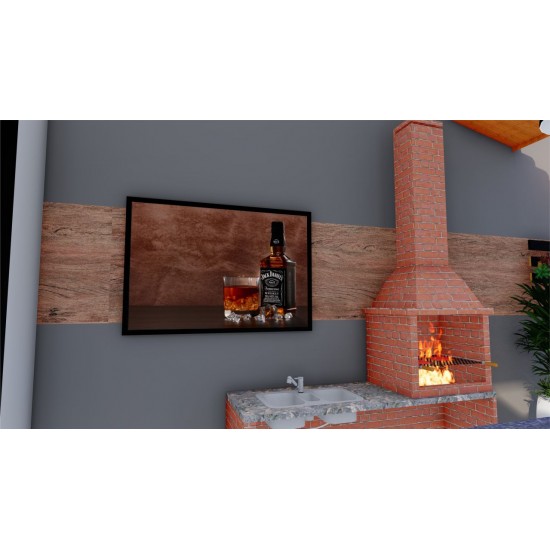 Quadro Decorativo Gourmet Whisky em Adesivo com Moldura Caixa