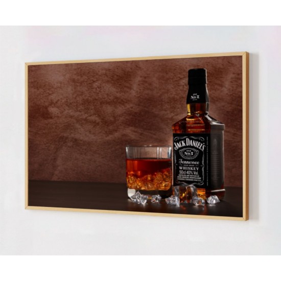 Quadro Decorativo Gourmet Whisky em Adesivo com Moldura Caixa