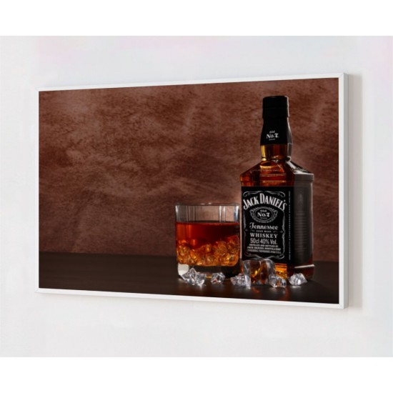 Quadro Decorativo Gourmet Whisky em Adesivo com Moldura Caixa