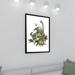 Quadro Decorativo Dinossauros em Adesivo com Moldura Caixa Quadro Decorativo Dinossauros em Adesivo com Moldura Caixa