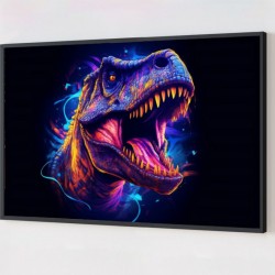 Quadro Decorativo Tiranossauro em Adesivo com Moldura Caixa