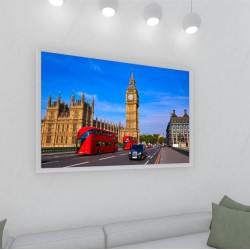 Quadro Decorativo Londres em Adesivo com Moldura Caixa