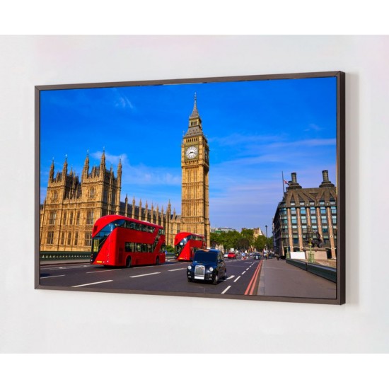 Quadro Decorativo Londres em Adesivo com Moldura Caixa