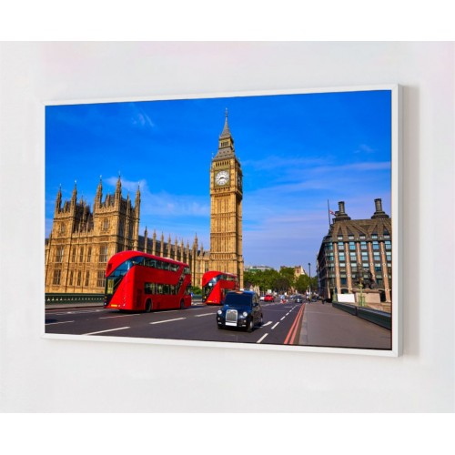 Quadro Decorativo Londres em Adesivo com Moldura Caixa