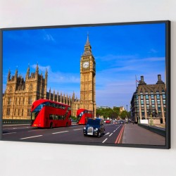 Quadro Decorativo Londres em Adesivo com Moldura Caixa