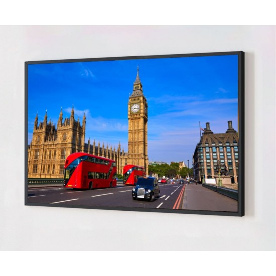 Quadro Decorativo Londres em Adesivo com Moldura Caixa