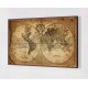 Quadro Decorativo Mapa Mundi Vintage em Adesivo com Moldura Caixa