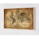 Quadro Decorativo Mapa Mundi Vintage em Adesivo com Moldura Caixa