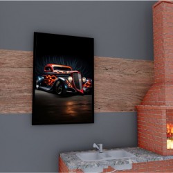 Quadro Decorativo Carro Clássico em Adesivo com Moldura Caixa Quadro Decorativo Carro Clássico em Adesivo com Moldura Caixa
