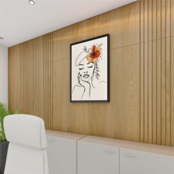 Quadro Decorativo Pintura Mulher em Adesivo com Moldura Caixa
