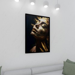Quadro Decorativo Mulher Moderno em Adesivo com Moldura Caixa