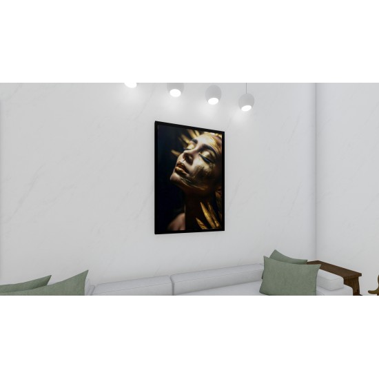 Quadro Decorativo Mulher Moderno em Adesivo com Moldura Caixa