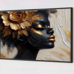 Quadro Decorativo Mulher Abstrato em Adesivo com Moldura Caixa