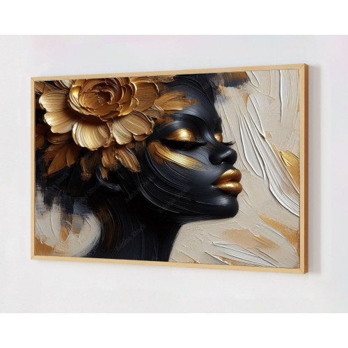 Quadro Decorativo Mulher Abstrato em Adesivo com Moldura Caixa