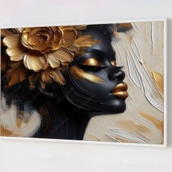 Quadro Decorativo Mulher Abstrato em Adesivo com Moldura Caixa