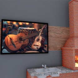 Quadro Decorativo Violão em Adesivo com Moldura Caixa