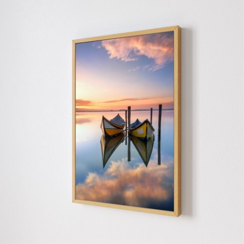 Quadro Decorativo Barcos em Adesivo com Moldura Caixa