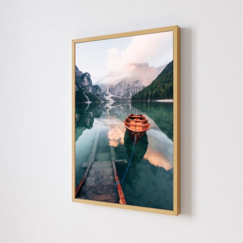 Quadro Decorativo Barcos Paisagem em Adesivo com Moldura Caixa