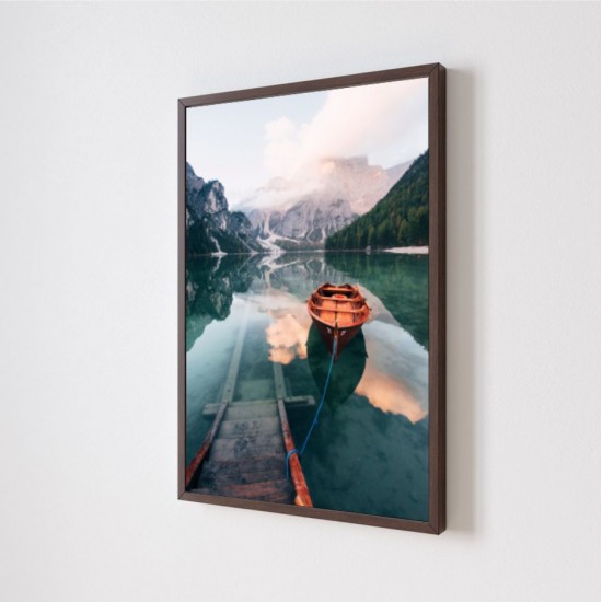 Quadro Decorativo Barcos Paisagem em Adesivo com Moldura Caixa