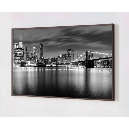 Quadro Decorativo New York Preto e Branco em Adesivo com Moldura Caixa